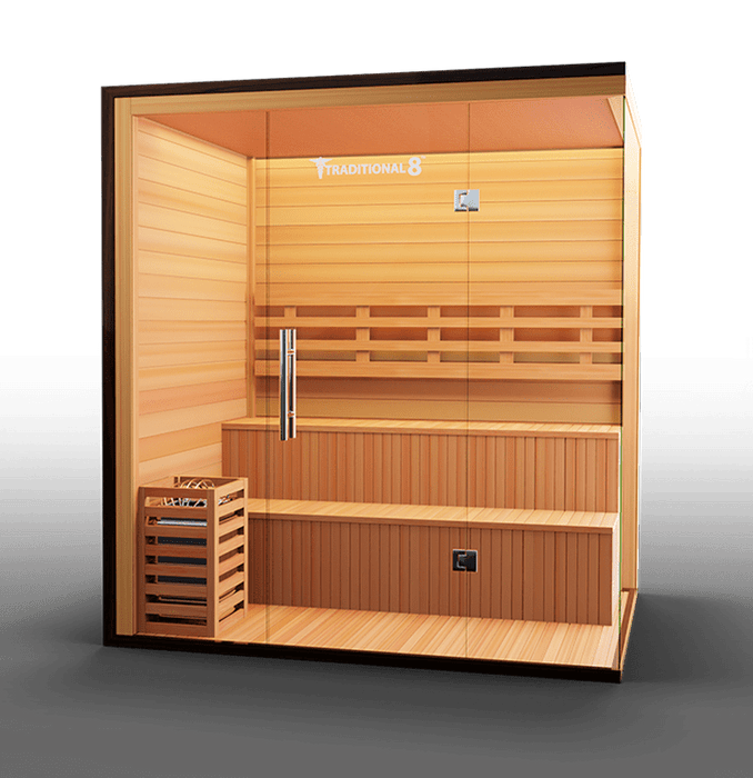 Medical Breakthrough Traditional 8 Plus Sauna - Glass Front & Left Wall
