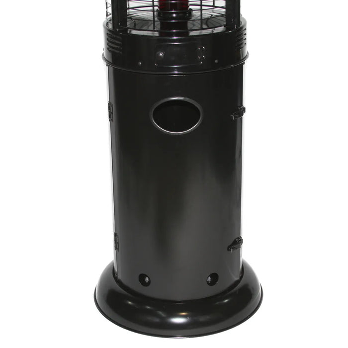 RADtec 80" Ellipse Flame Propane Patio Heater - Black with Clear Glass (41,000 BTU) - EF-CLEAR