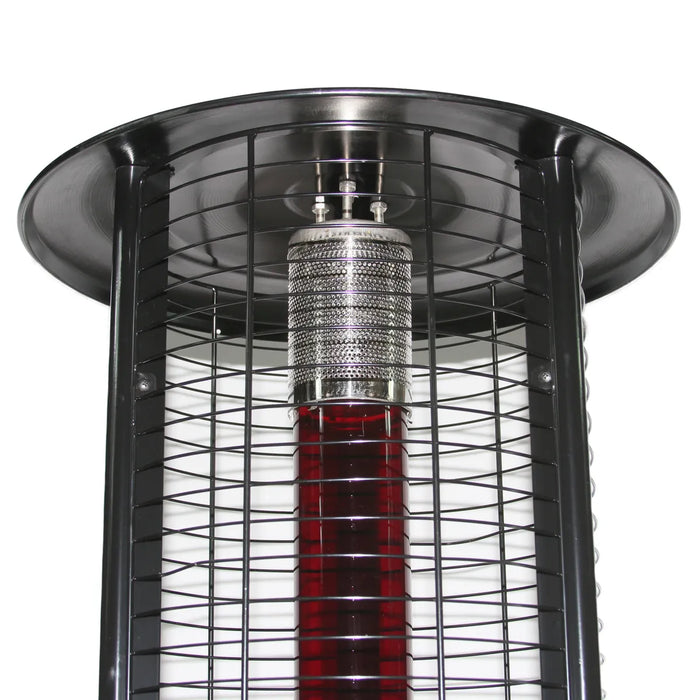 RADtec 80" Ellipse Flame Propane Patio Heater - Black with Ruby Glass (41,000 BTU) - EF-RUBY