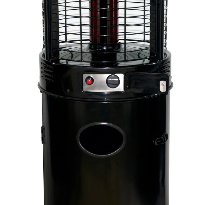 RADtec 80" Ellipse Flame Propane Patio Heater - Black with Ruby Glass (41,000 BTU) - EF-RUBY