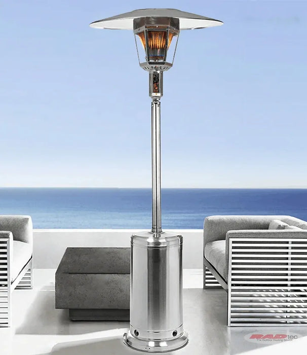 RADtec 96" Propane Real Flame Patio Heater - Stainless Steel - RF-SS