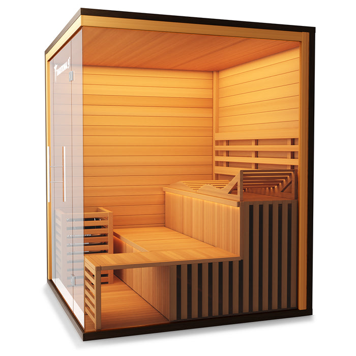 Medical Breakthrough Traditional 9 Plus Sauna - Glass Front & Left Wall/Reclining Bench & Side Bench